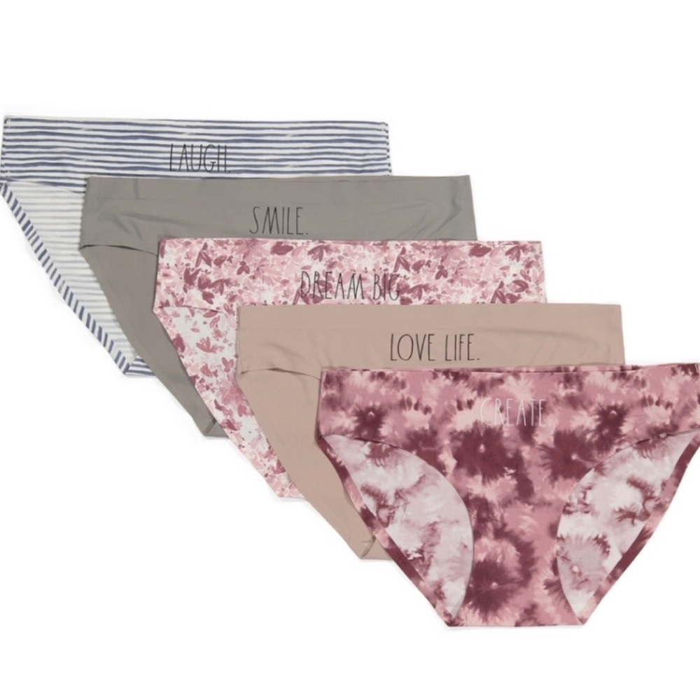 RAE DUNN 5PK LASER INSPIRATIONAL BIKINIS